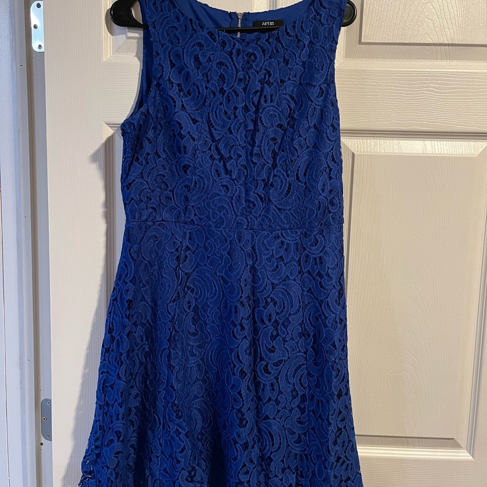 APT 9 Dress, Blue Lace, Size: 14